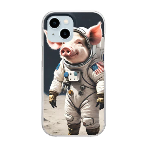 豚の宇宙飛行士 Clear Smartphone Case