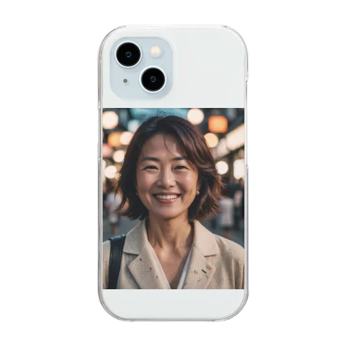 笑顔の熟女 Clear Smartphone Case