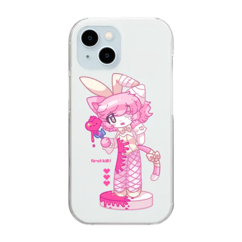 マカロン 白バニー Clear Smartphone Case