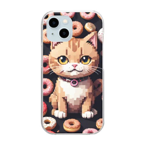 ドーナツ溢れる猫 Clear Smartphone Case