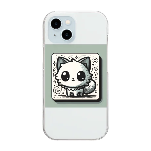 落書きにゃんこシリーズ　コースターっぽい猫 Clear Smartphone Case