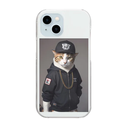 ヒップホップ猫 Clear Smartphone Case