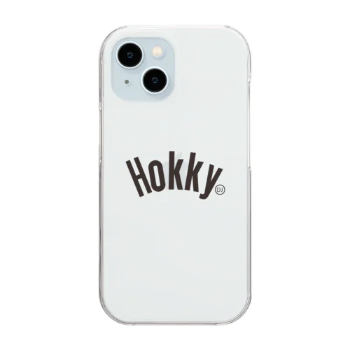 HOKKY 黒ロゴ　 Clear Smartphone Case