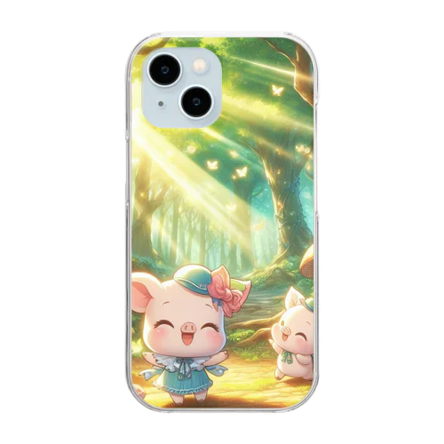 黄昏豚の幸せ Clear Smartphone Case