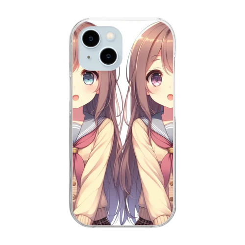 愛らしい可愛い双子の姉妹 Clear Smartphone Case