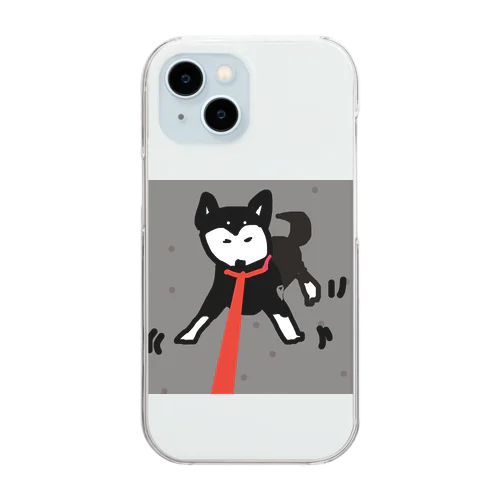 柴犬散歩拒否 Clear Smartphone Case