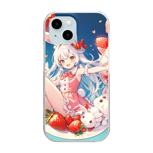 いちごうさぎ02 Clear Smartphone Case