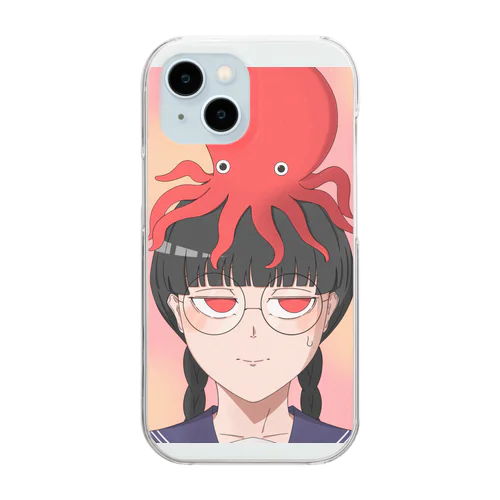 タコとめがねちゃん Clear Smartphone Case