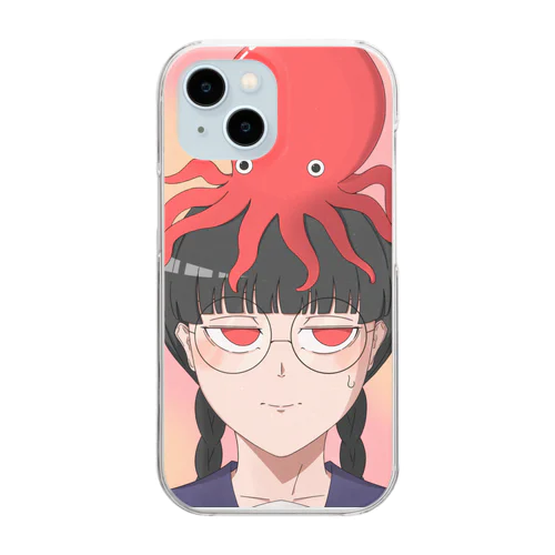 タコとめがねちゃん Clear Smartphone Case