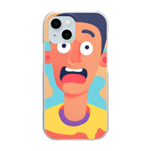 理知的な男 Clear Smartphone Case