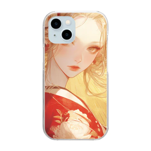 金の光に輝く赤い姫 Marsa 106 Clear Smartphone Case