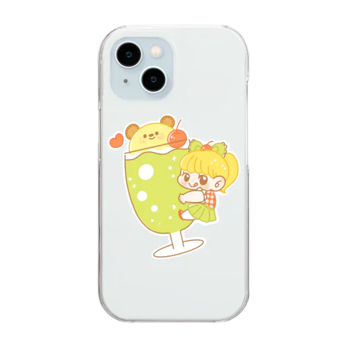 クリームソーダと女の子 Clear Smartphone Case