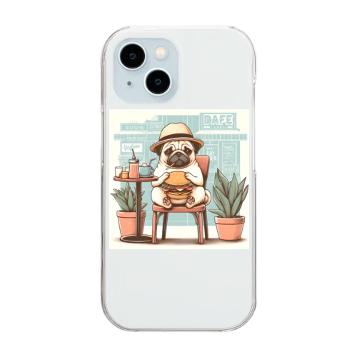 ハンバーガータイム Clear Smartphone Case