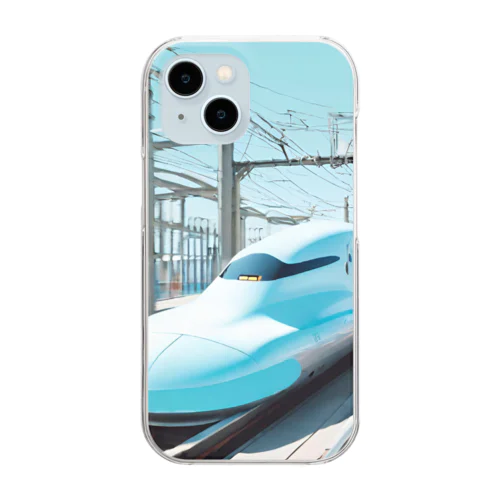 ブルー新幹線 Clear Smartphone Case