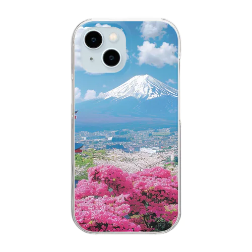 絶景な富士山ツツジ満開な季節 アメジスト2846 Clear Smartphone Case