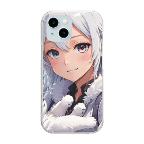 神様を抱っこしている美少女 Clear Smartphone Case