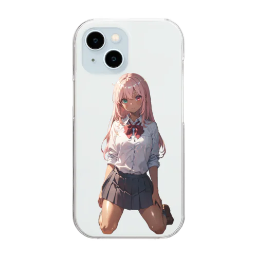 膝をつく Clear Smartphone Case