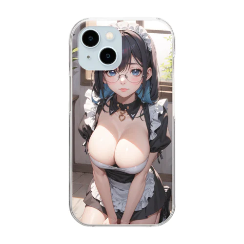 黒髪美少女　美鈴ちゃん　メイド Clear Smartphone Case