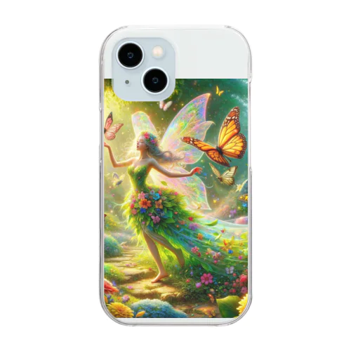 妖精と蝶々 Clear Smartphone Case