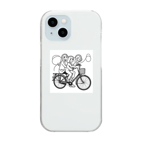 自転車ロゴ　ガールズ Clear Smartphone Case