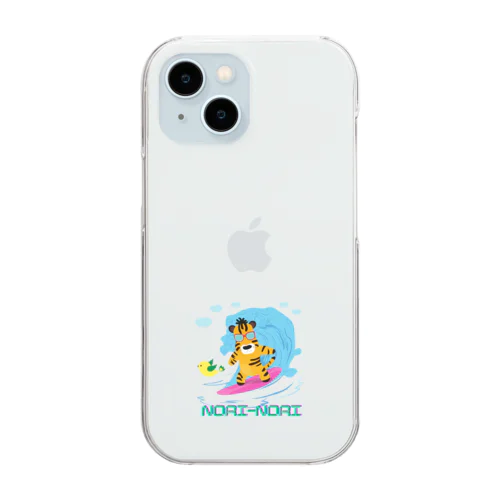 のりのりサーファー寅さん Clear Smartphone Case