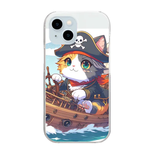 三毛猫プクちゃん　海賊 Clear Smartphone Case