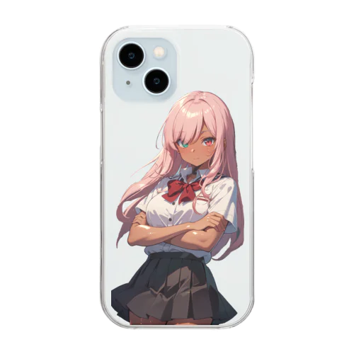 腕を組む Clear Smartphone Case