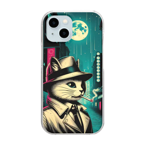 Detective cat Clear Smartphone Case