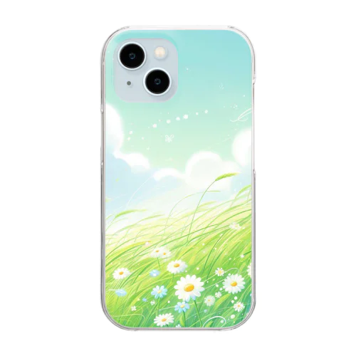 そよ風の吹く草原✨ Clear Smartphone Case