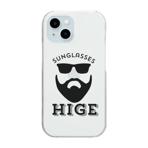 【HIGE】黒ロゴ Clear Smartphone Case