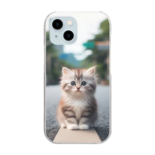 みちにねこ Clear Smartphone Case