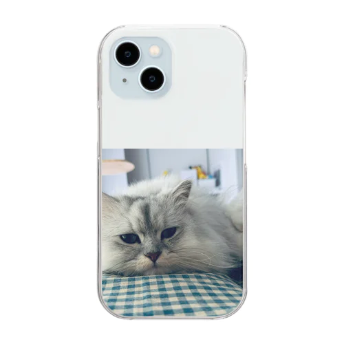 ギンガムチェック猫 Clear Smartphone Case