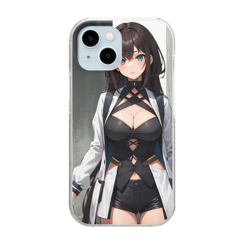 ロングヘアのお姉さん Clear Smartphone Case