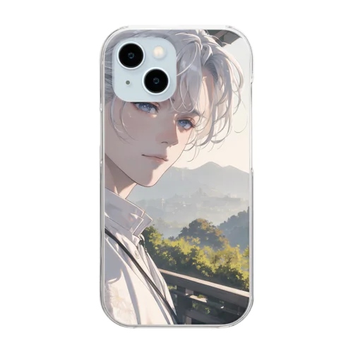 イケメンの優しい眼差し Clear Smartphone Case