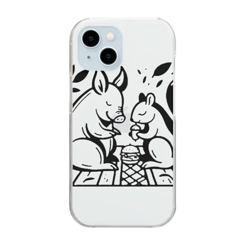 豚さんとランチ Clear Smartphone Case