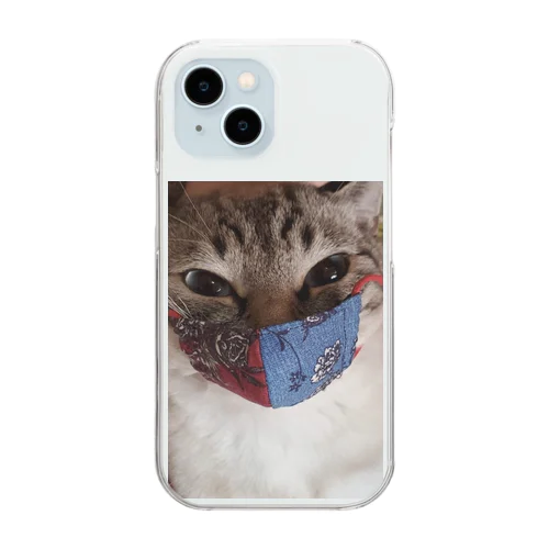 マスクにゃん🐾 Clear Smartphone Case