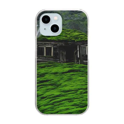 苔に覆われた小屋 Clear Smartphone Case
