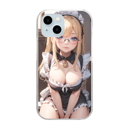 金髪美少女　七海ちゃんメイド Clear Smartphone Case