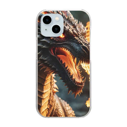 炎のドラゴン Clear Smartphone Case