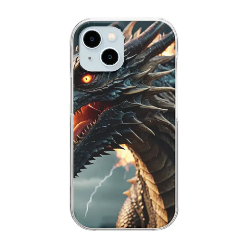 雷のドラゴン Clear Smartphone Case