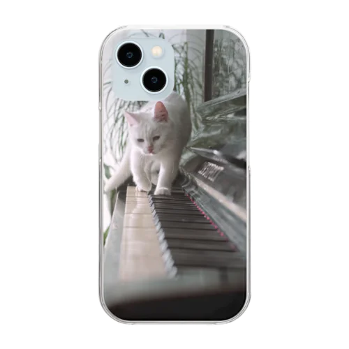 ピアノでねこ Clear Smartphone Case