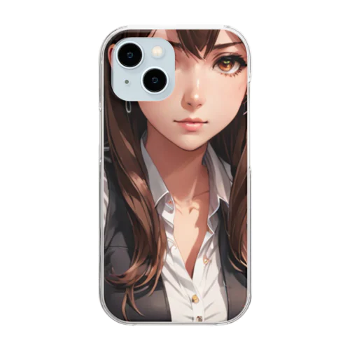 ポーカー美少女さや Clear Smartphone Case