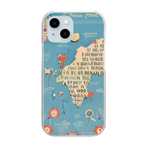 世界名言地図 Clear Smartphone Case