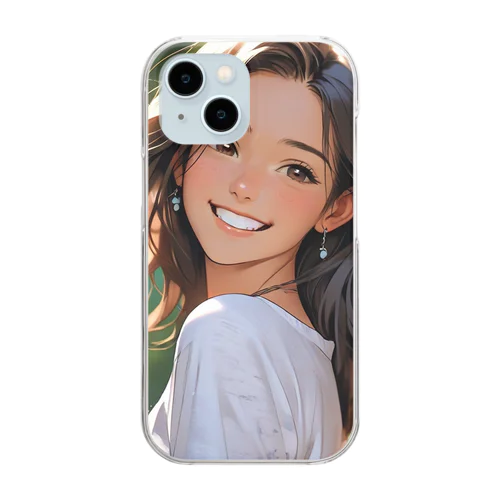 朝から笑顔 Clear Smartphone Case