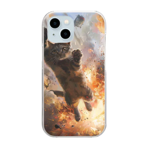 猫ミッション Clear Smartphone Case