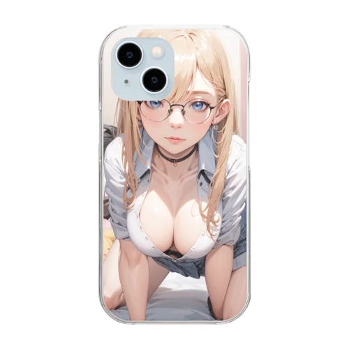 金髪美少女　七海ちゃん　制服 Clear Smartphone Case