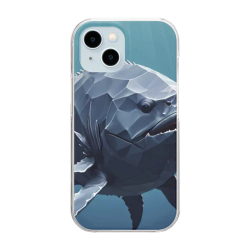 ローポリ風マンボウ Clear Smartphone Case