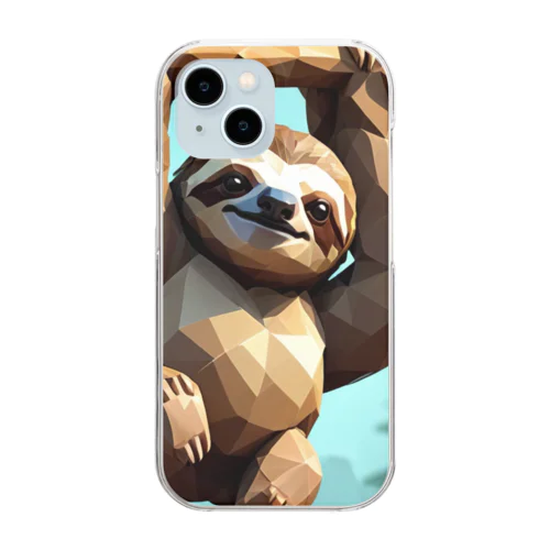 ローポリ風ナマケモノ Clear Smartphone Case