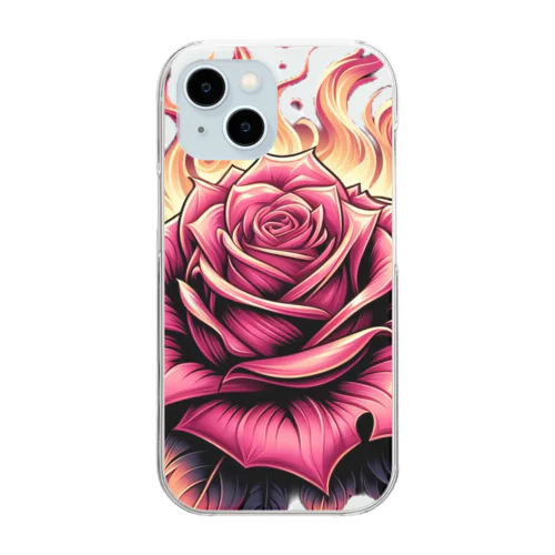 「炎の中の薔薇」 Clear Smartphone Case