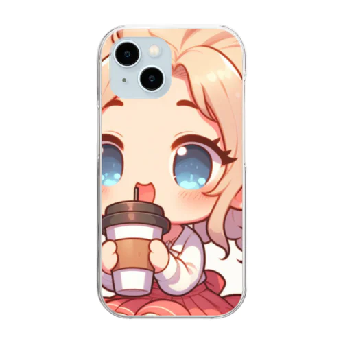 カフェが好きな女の子 Clear Smartphone Case